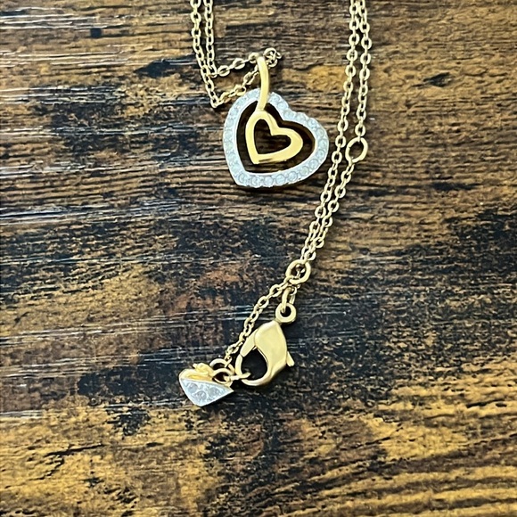 swarovski Gold Heart Pendant Necklace - Picture 2 of 2